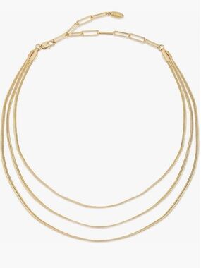 ettika Gold Triple-Layer Chain Necklace